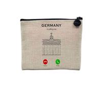 Pochette en Lin - Germany is Calling Me Brandenburg Berlin Heritage - Trousse Maquillage en Toile Aspect Lin - Porte Monnaie - 15 x10 cm