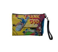 Pochette en Lin - Graffiti Oncle Sam Bombe Thank God It's Our Bomb USA - Trousse Maquillage en Toile Aspect Lin - Trousse de Toilette - 23,5 x15 cm