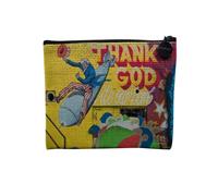 Pochette en Lin - Graffiti Oncle Sam Bombe Thank God It's Our Bomb USA - Trousse Maquillage en Toile Aspect Lin - Porte Monnaie - 15 x10 cm