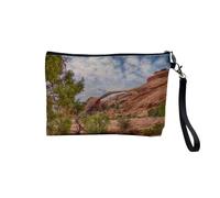 Pochette en Lin - Grande Arche Parc National des Arches Utah États-Unis - Trousse Maquillage en Toile Aspect Lin - Trousse de Toilette - 23,5 x15 cm