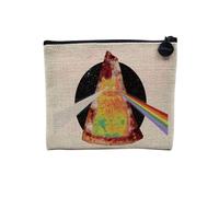 Pochette en Lin - Hemisphere Spectre Diffraction Chat Collage Vintage Illustration Art Humour Parodie Animal - Trousse Maquillage en Toile Aspect Lin - Porte Monnaie - 15 x10 cm