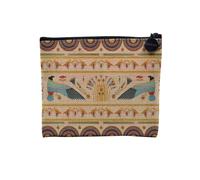 Pochette en Lin - Hieroglyphe Egyptien Motif Symboles Ancien Ecriture Antiquité - Trousse Maquillage en Toile Aspect Lin - Porte Monnaie - 15 x10 cm