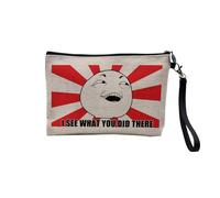Pochette en Lin - I See What You Did Meme Fun Internet Humor Troll Face - Trousse Maquillage en Toile Aspect Lin - Trousse de Toilette - 23,5 x15 cm