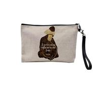 Pochette en Lin - Il y a Une Voix Qui N'utilise Pas Les Mots Rumi Citation Meditation Spiritualité - Trousse Maquillage en Toile Aspect Lin - Trousse de Toilette - 23,5 x15 cm