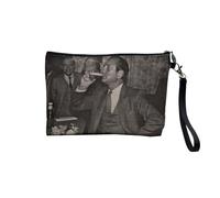 Pochette en Lin - Jacques Chirac Boit de l'Alcool President France - Trousse Maquillage en Toile Aspect Lin - Trousse de Toilette - 23,5 x15 cm