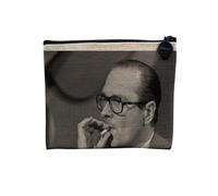 Pochette en Lin - Jacques Chirac Swag Vintage Fume President France Cigarette - Trousse Maquillage en Toile Aspect Lin - Porte Monnaie - 15 x10 cm