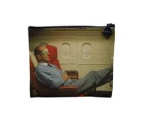 Pochette en Lin - Jacques Chirac Swag Vintage President France Avion - Trousse Maquillage en Toile Aspect Lin - Porte Monnaie - 15 x10 cm