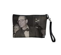 Pochette en Lin - Jacques Chirac Swag Vintage President France Smoking - Trousse Maquillage en Toile Aspect Lin - Trousse de Toilette - 23,5 x15 cm