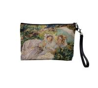Pochette en Lin - John Singer Sargent Simplon Pass The Tease Peinture - Trousse Maquillage en Toile Aspect Lin - Trousse de Toilette - 23,5 x15 cm