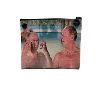 Pochette en Lin - La Grande Vadrouille Louis De Funes Bourvil Big Moustache Bains Turcs - Trousse Maquillage en Toile Aspect Lin - Porte Monnaie - 15 x10 cm