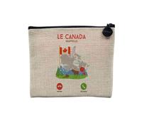 Pochette en Lin - Le Canada m'appelle Voyage Nature Tourisme - Trousse Maquillage en Toile Aspect Lin - Porte Monnaie - 15 x10 cm