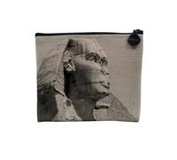 Pochette en Lin - Le Sphynx Vallée du Nil Egypte Photo Noir et Blanc - Trousse Maquillage en Toile Aspect Lin - Porte Monnaie - 15 x10 cm