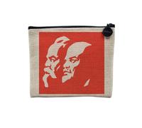 Pochette en Lin - Lenine Marx Communiste Revolution URSS Russie - Trousse Maquillage en Toile Aspect Lin - Porte Monnaie - 15 x10 cm