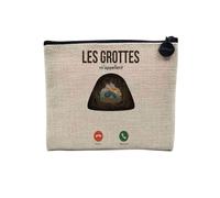 Pochette en Lin - Les Grottes m'appellent Outdoor Aventure - Trousse Maquillage en Toile Aspect Lin - Porte Monnaie - 15 x10 cm