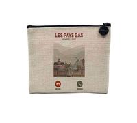 Pochette en Lin - Les Pays Bas m'appellent Voyage Culture Tourisme - Trousse Maquillage en Toile Aspect Lin - Porte Monnaie - 15 x10 cm