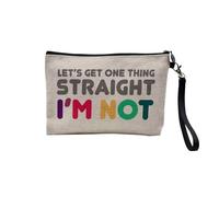 Pochette en Lin - Let's Get Things Straight, I'm Not LGBTQ+ Gay Lesbien - Trousse Maquillage en Toile Aspect Lin - Trousse de Toilette - 23,5 x15 cm