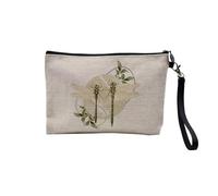 Pochette en Lin - Libellules Amoureuses Minimaliste Biologie Illustration Ancienne - Trousse Maquillage en Toile Aspect Lin - Trousse de Toilette - 23,5 x15 cm