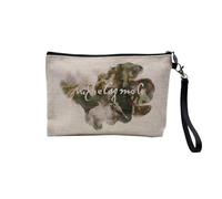 Pochette en Lin - Michelange Signature Peinture Célèbre Peintre Artiste Renaissance Sculpture Architecture - Trousse Maquillage en Toile Aspect Lin - Trousse de Toilette - 23,5 x15 cm