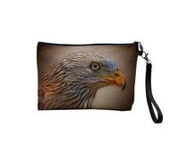 Pochette en Lin - Milan Royal Aigle Magnifique Oiseau de Proie Nature - Trousse Maquillage en Toile Aspect Lin - Trousse de Toilette - 23,5 x15 cm