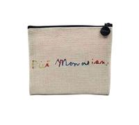 Pochette en Lin - Mondrian Signature Peintre Artiste Cubisme Abstrait De Stijl - Trousse Maquillage en Toile Aspect Lin - Porte Monnaie - 15 x10 cm