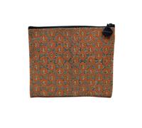 Pochette en Lin - Motif Petal Ancien Abstrait Impression Art Orange Forme - Trousse Maquillage en Toile Aspect Lin - Porte Monnaie - 15 x10 cm