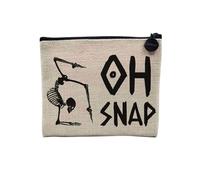 Pochette en Lin - Oh Snap Skeleton Halloween Fear Horror - Trousse Maquillage en Toile Aspect Lin - Porte Monnaie - 15 x10 cm