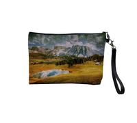 Pochette en Lin - Pâturage de Montagne sous Un Ciel De Tempête - Trousse Maquillage en Toile Aspect Lin - Trousse de Toilette - 23,5 x15 cm