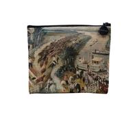 Pochette en Lin - Peinture l'esprit Americain Louisiane Cowboy Far West USA - Trousse Maquillage en Toile Aspect Lin - Porte Monnaie - 15 x10 cm