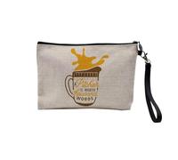 Pochette en Lin - Pitcher is Worth Thousand Words Beer Party - Trousse Maquillage en Toile Aspect Lin - Trousse de Toilette - 23,5 x15 cm