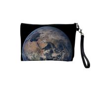 Pochette en Lin - Planete Terre Vue Ocean Indien Afrique Peninsule Arabique - Trousse Maquillage en Toile Aspect Lin - Trousse de Toilette - 23,5 x15 cm