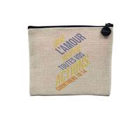 Pochette en Lin - Que l'amour Inspire Toutes Vos Actions Corinthiens Bible Verset Citation Religion Spiritualité - Trousse Maquillage en Toile Aspect Lin - Porte Monnaie - 15 x10 cm