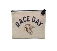 Pochette en Lin - Race Day Motocross Moto Cafe Racer Dirt Bike - Trousse Maquillage en Toile Aspect Lin - Porte Monnaie - 15 x10 cm