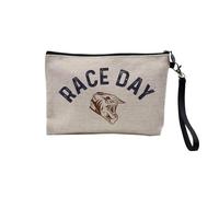 Pochette en Lin - Race Day Motocross Moto Cafe Racer Dirt Bike - Trousse Maquillage en Toile Aspect Lin - Trousse de Toilette - 23,5 x15 cm