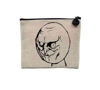 Pochette en Lin - Rage Face No Internet Troll Meme Humour - Trousse Maquillage en Toile Aspect Lin - Porte Monnaie - 15 x10 cm