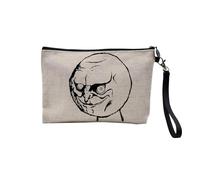 Pochette en Lin - Rage Face No Internet Troll Meme Humour - Trousse Maquillage en Toile Aspect Lin - Trousse de Toilette - 23,5 x15 cm