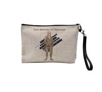 Pochette en Lin - Rare Specimen of Capitalist Illustration Ancient Humor - Trousse Maquillage en Toile Aspect Lin - Trousse de Toilette - 23,5 x15 cm