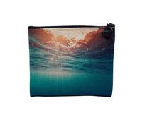 Pochette en Lin - Rayons De Lumiere sous l'eau Superbe Photo Ocean Mer Surf - Trousse Maquillage en Toile Aspect Lin - Porte Monnaie - 15 x10 cm