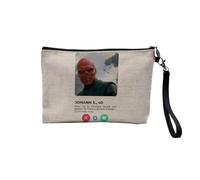 Pochette en Lin - Red Skull Social Network Dating Love Comics - Trousse Maquillage en Toile Aspect Lin - Trousse de Toilette - 23,5 x15 cm