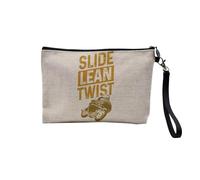Pochette en Lin - Slide Lean Twist Moto Grosses cylindrées Cafe Racer - Trousse Maquillage en Toile Aspect Lin - Trousse de Toilette - 23,5 x15 cm