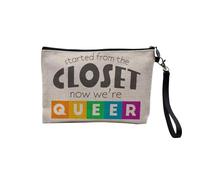 Pochette en Lin - Started in The Closet Now We're Queer LGBTQ+ Gay Lesbian - Trousse Maquillage en Toile Aspect Lin - Trousse de Toilette - 23,5 x15 cm