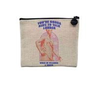 Pochette en Lin - Talk Louder Thong Collage Vintage Illustration Art Humour Parodie Meme - Trousse Maquillage en Toile Aspect Lin - Porte Monnaie - 15 x10 cm