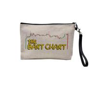 Pochette en Lin - The Bart Chart Crypto Currency Trading Blockchain Finance Business Bitcoin Humour Frequency - Trousse Maquillage en Toile Aspect Lin - Trousse de Toilette - 23,5 x15 cm