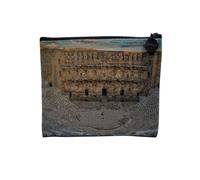 Pochette en Lin - Theatre D'Aspendos en Turquie Monument Antique - Trousse Maquillage en Toile Aspect Lin - Porte Monnaie - 15 x10 cm