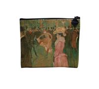 Pochette en Lin - Toulouse Lautrec Moulin Rouge Impressionnisme Peinture - Trousse Maquillage en Toile Aspect Lin - Porte Monnaie - 15 x10 cm