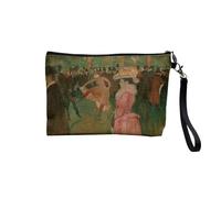 Pochette en Lin - Toulouse Lautrec Moulin Rouge Impressionnisme Peinture - Trousse Maquillage en Toile Aspect Lin - Trousse de Toilette - 23,5 x15 cm