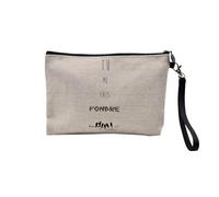 Pochette en Lin - Tu Me Fais Fondre Petits Oiseaux sur Une Branche - Trousse Maquillage en Toile Aspect Lin - Trousse de Toilette - 23,5 x15 cm