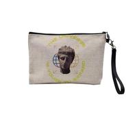 Pochette en Lin - Universe is Your to Expand Collage Vintage Illustration Art Humour - Trousse Maquillage en Toile Aspect Lin - Trousse de Toilette - 23,5 x15 cm