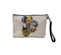 Pochette en Lin - Van Gogh Collage Moderne Art Artiste Peinture - Trousse Maquillage en Toile Aspect Lin - Trousse de Toilette - 23,5 x15 cm