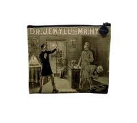Pochette en Lin - Vieille Affiche de Film Docteur Jekyll and Mister Hyde Gravure Transformation Poster Cinéma - Trousse Maquillage en Toile Aspect Lin - Porte Monnaie - 15 x10 cm
