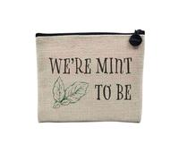 Pochette en Lin - We're Mint to be Lovers Plants Pot Gardening - Trousse Maquillage en Toile Aspect Lin - Porte Monnaie - 15 x10 cm